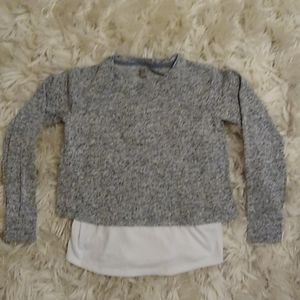 Athleta double layered long sleeve shirt in grey.